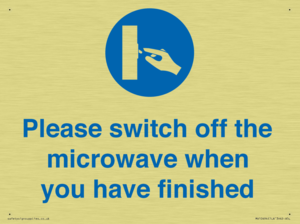 Please switch off the microwave when you have finished